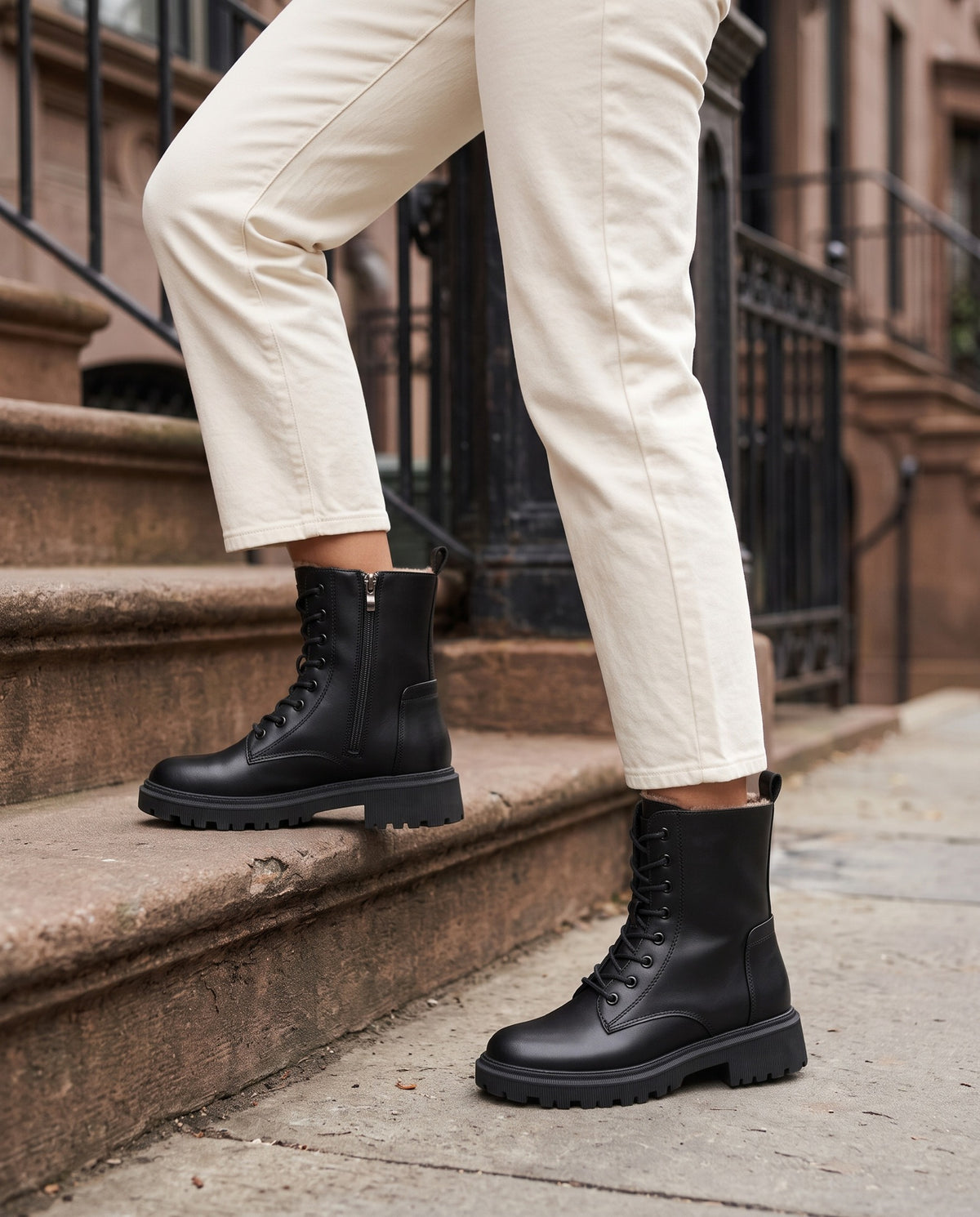 bridget-fur-lined-lace-up-combat-ankle-boots-women-s-black-leather-look-side-zip-lug-sole-winter-boots 6