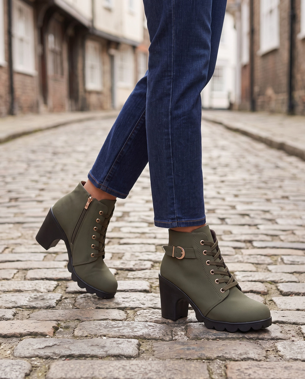 bryony-lace-up-block-heel-ankle-boots-women-s-olive-green-buckle-strap-lug-sole-booties 6
