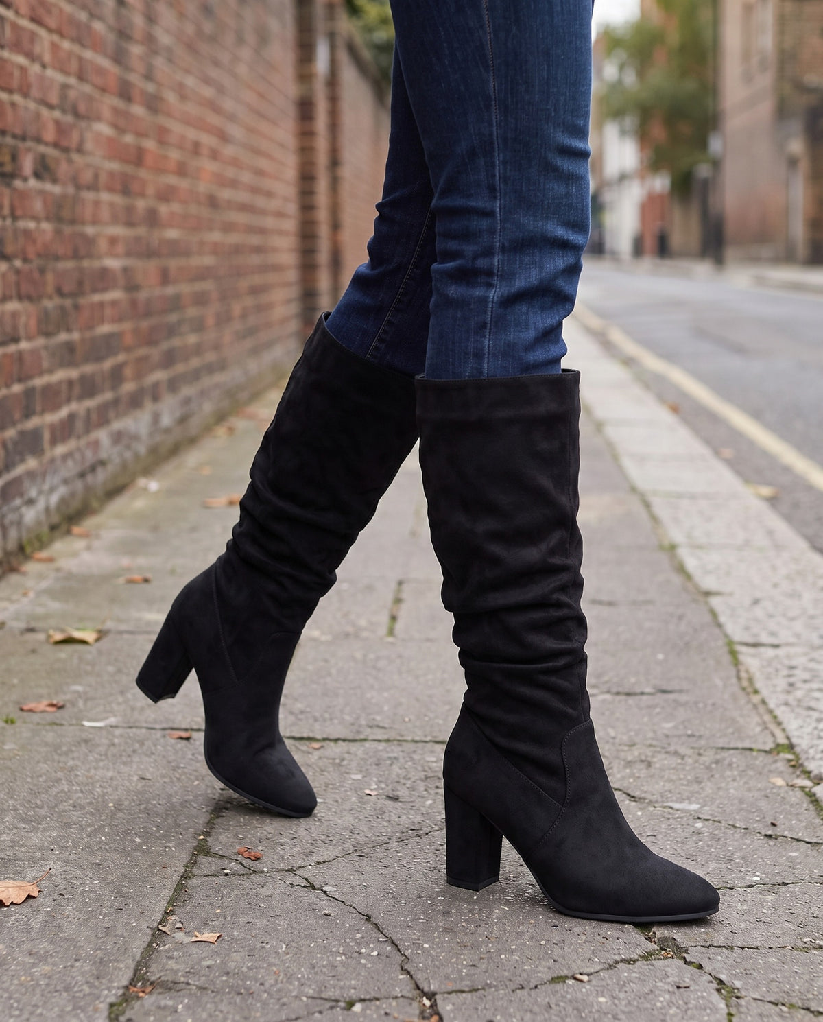 leda-pointed-toe-slouch-knee-high-boots-women-s-black-suede-look-chunky-block-heel-boots 6