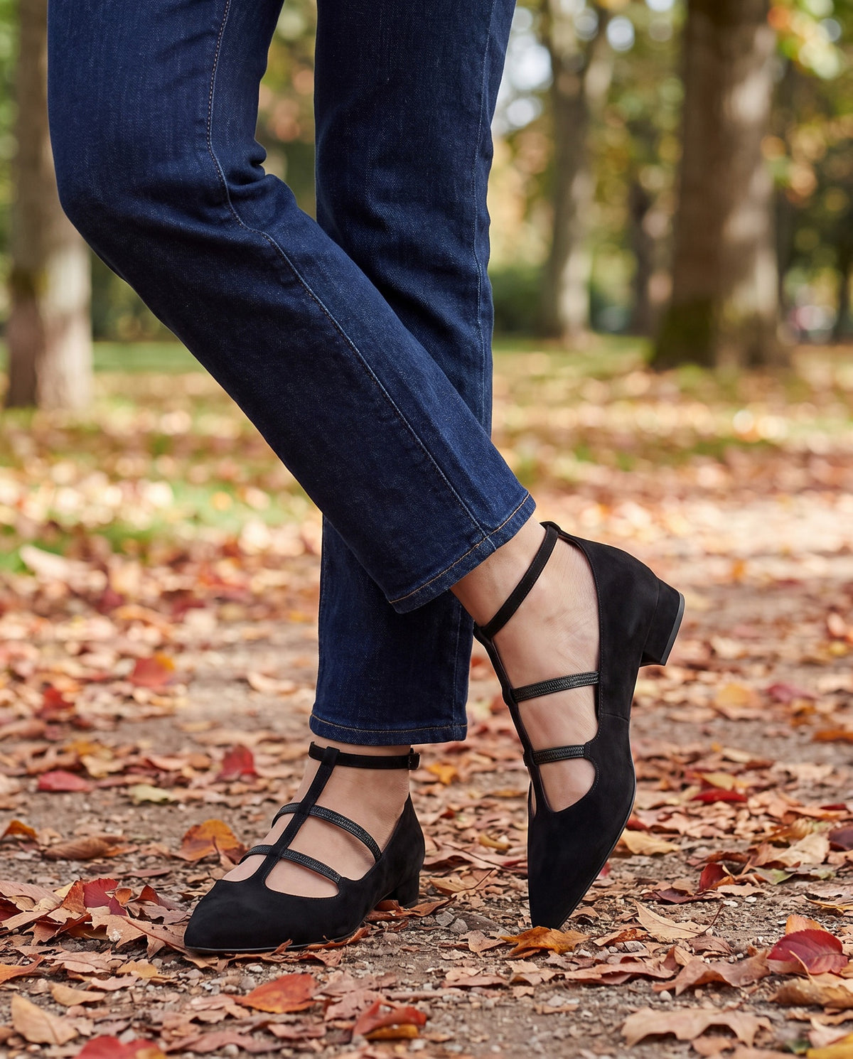 thalia-strappy-caged-pointed-toe-flats-women-s-black-suede-look-ankle-strap-flats 6