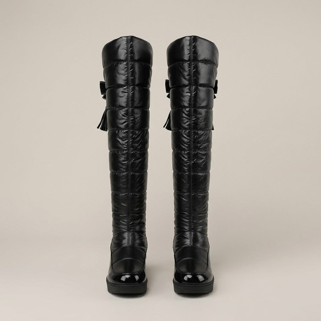 Adeline quilted tall boots, pair, front view