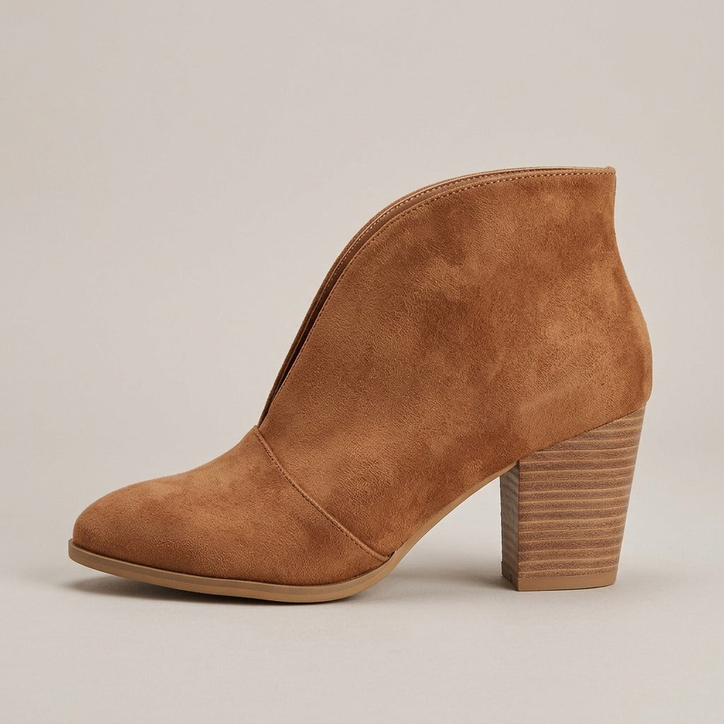annabel-v-cut-block-heel-ankle-booties-women-s-tan-suede-look-pointed-toe-boots 2