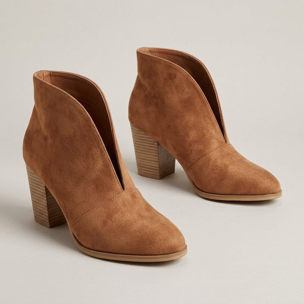 annabel-v-cut-block-heel-ankle-booties-women-s-tan-suede-look-pointed-toe-boots 3