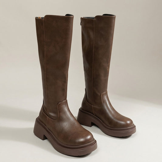 augusta-chunky-platform-knee-high-boots-women-s-brown-faux-leather-back-zip-block-heel-boots 1