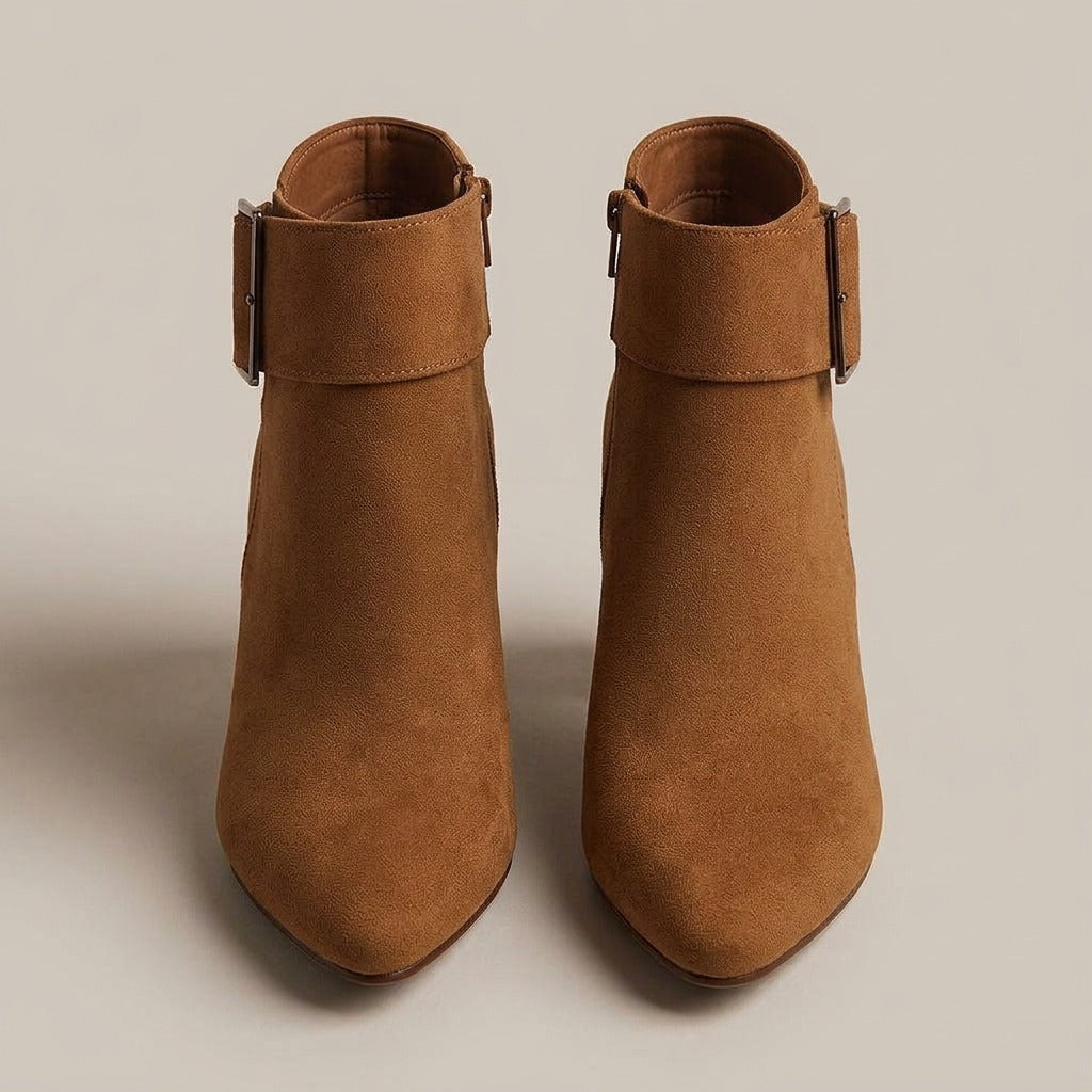 Briar brown ankle boots, pair, front view