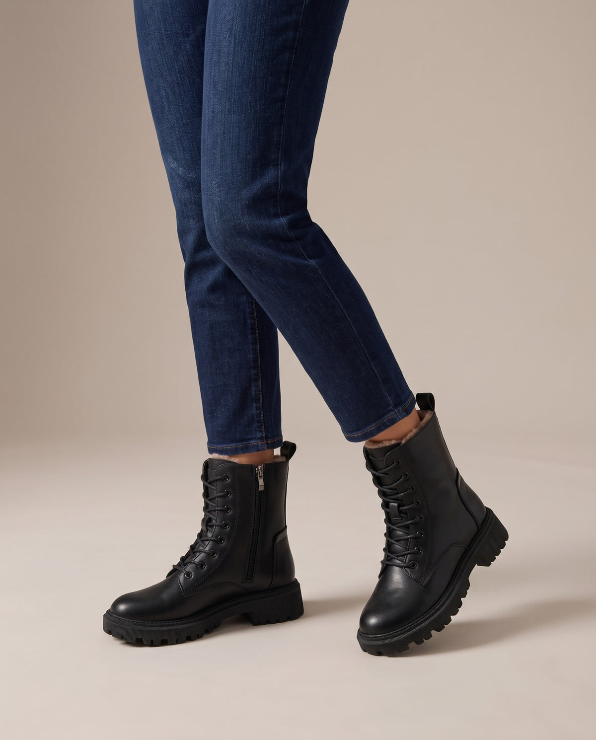 bridget-fur-lined-lace-up-combat-ankle-boots-women-s-black-leather-look-side-zip-lug-sole-winter-boots 5