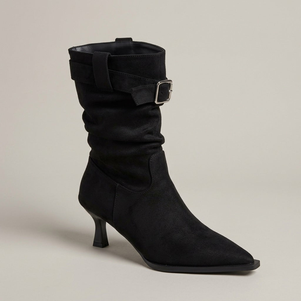 carla-slouchy-pointed-toe-buckle-boots-women-s-black-suede-look-kitten-heel-slouch-boots 4