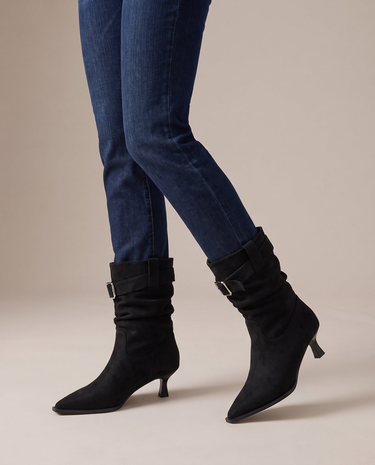 carla-slouchy-pointed-toe-buckle-boots-women-s-black-suede-look-kitten-heel-slouch-boots 5