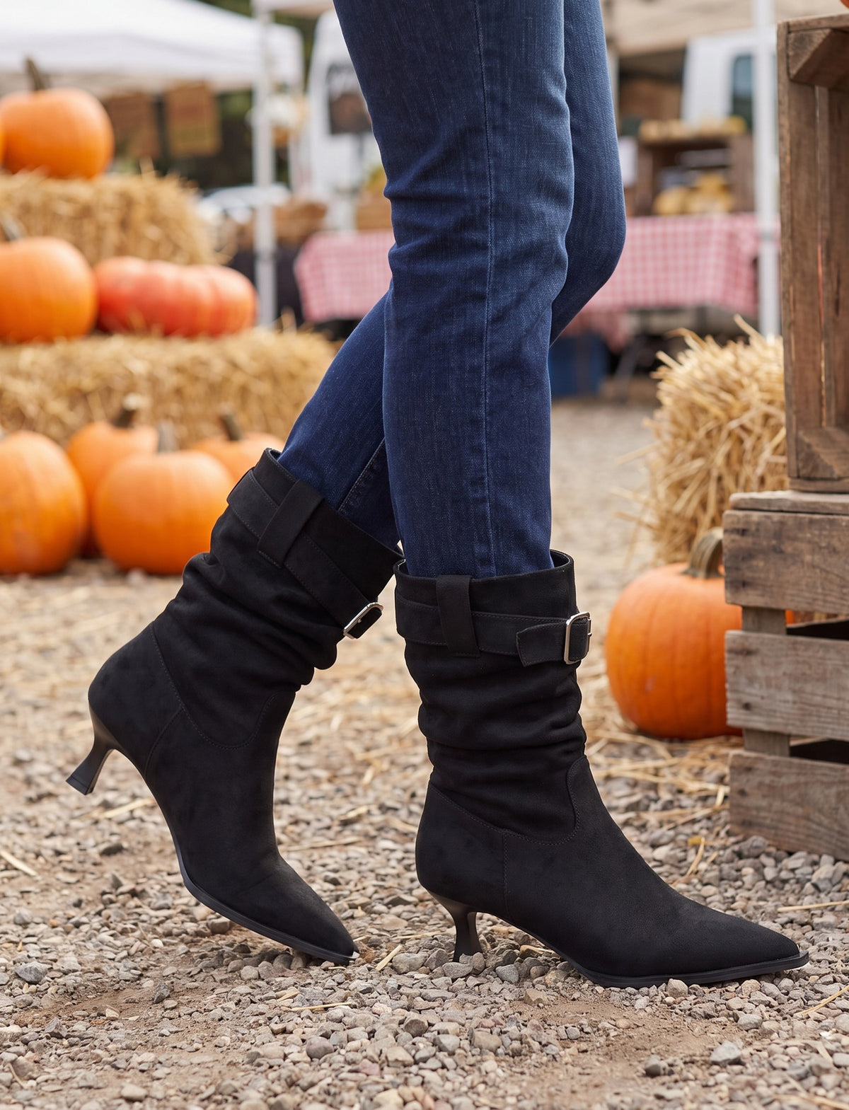carla-slouchy-pointed-toe-buckle-boots-women-s-black-suede-look-kitten-heel-slouch-boots 6