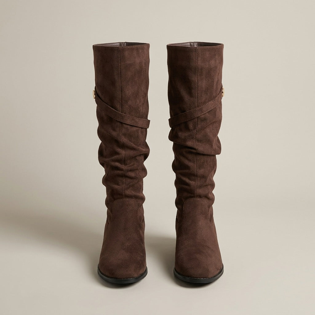 cecile-slouchy-suede-look-riding-boots-women-s-brown-knee-high-block-heel-strap-boots 3