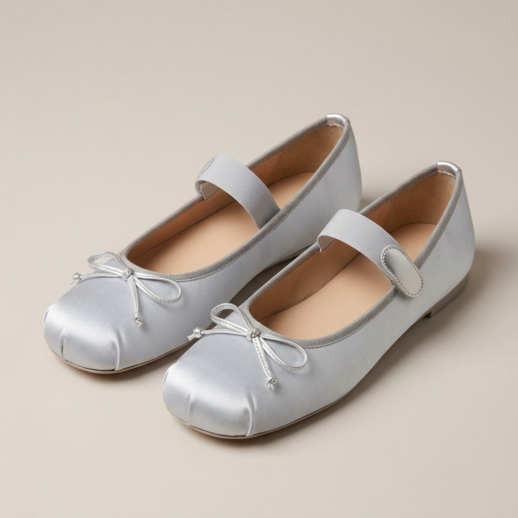 daphne-satin-bow-ballet-flats-women-s-silver-square-toe-mary-jane-flats 1