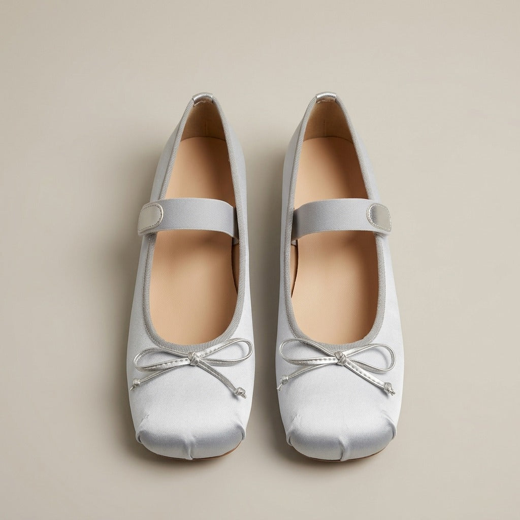 daphne-satin-bow-ballet-flats-women-s-silver-square-toe-mary-jane-flats 3