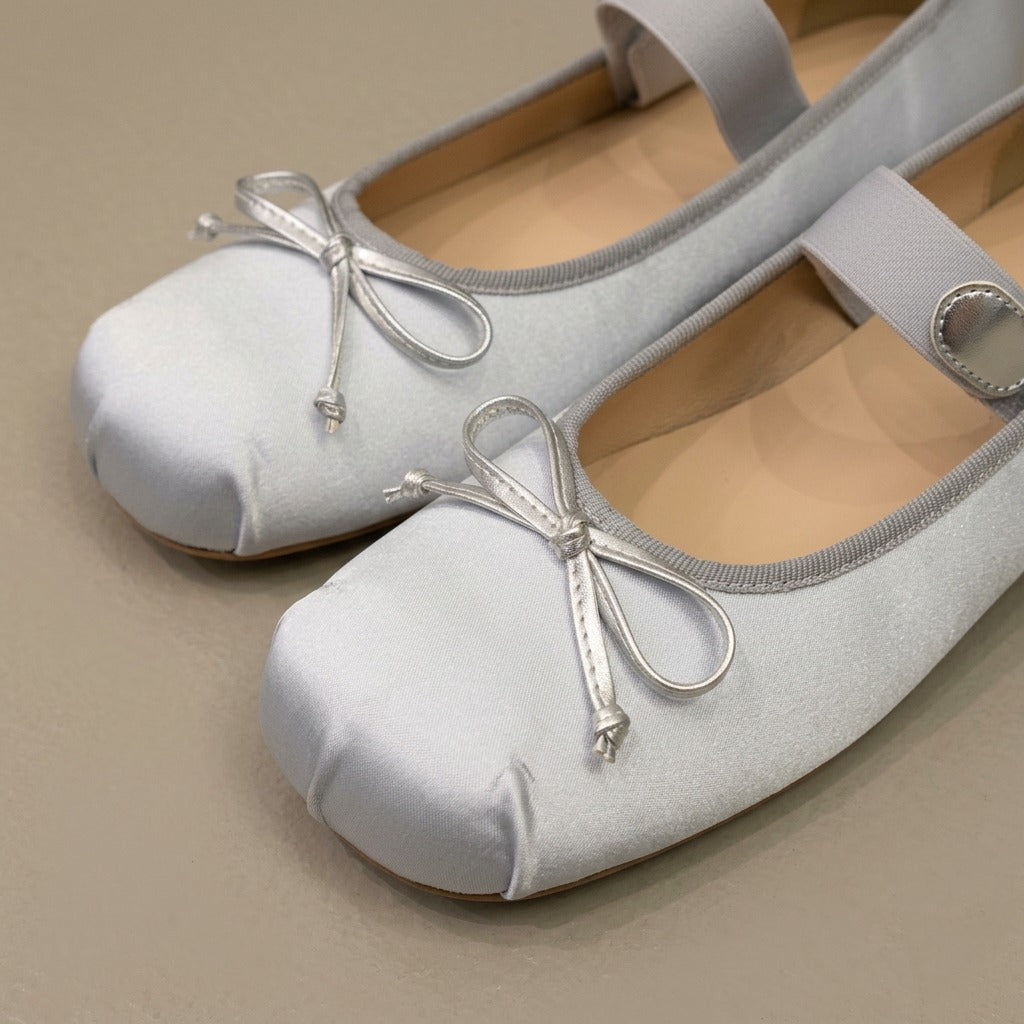 daphne-satin-bow-ballet-flats-women-s-silver-square-toe-mary-jane-flats 4
