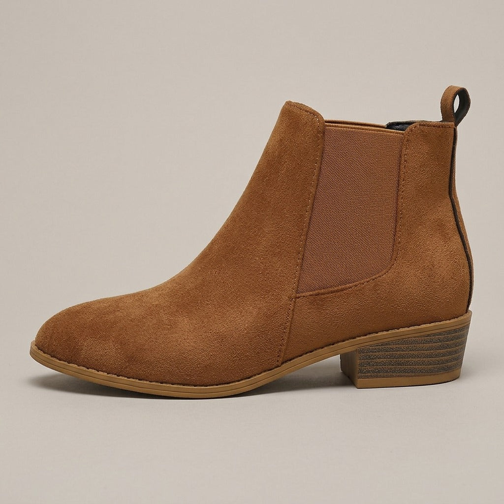 delilah-pointed-toe-chelsea-ankle-boots-women-s-tan-suede-look-side-zip-low-block-heel-boots 2