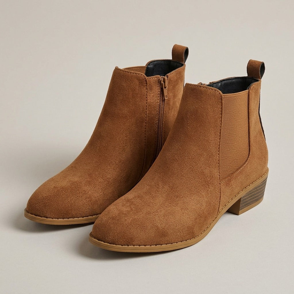 delilah-pointed-toe-chelsea-ankle-boots-women-s-tan-suede-look-side-zip-low-block-heel-boots 3
