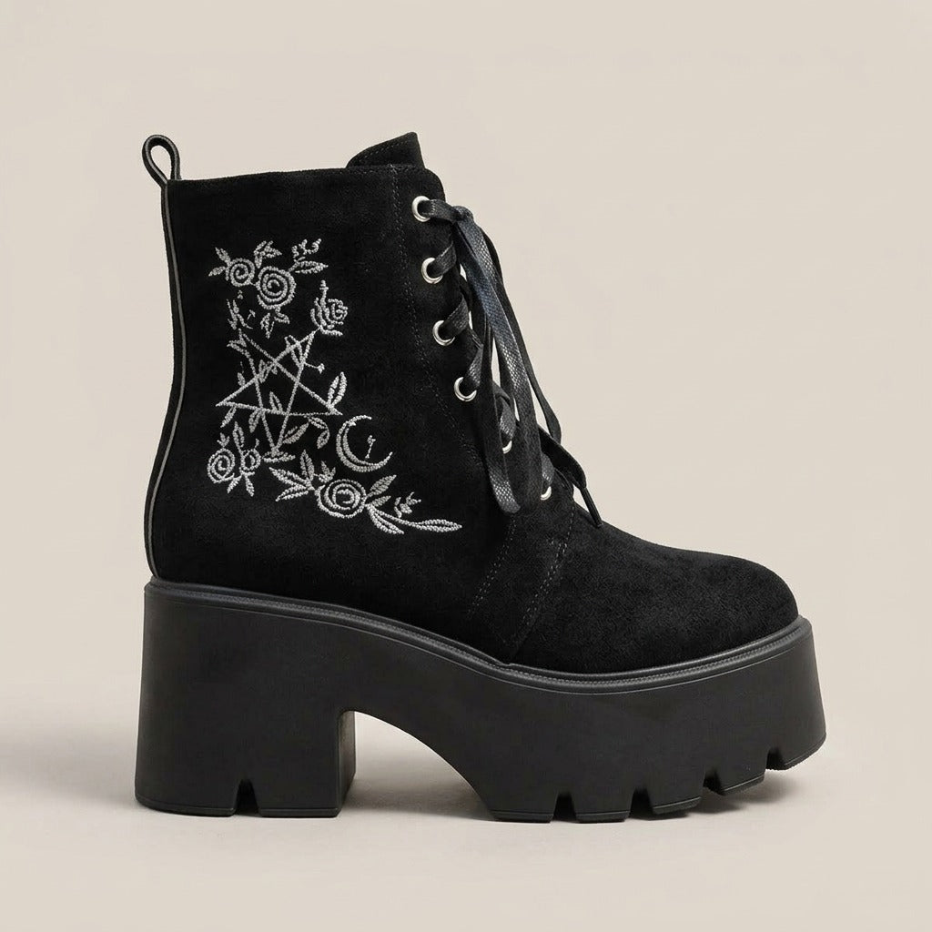 elia-embroidered-platform-lace-up-ankle-boots-women-s-black-suede-look-chunky-heel-boots 2