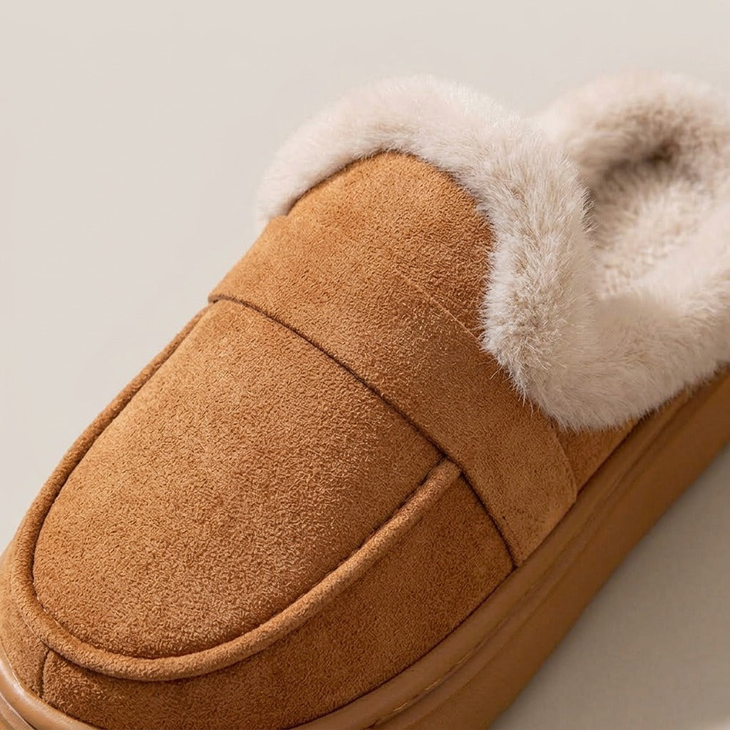 eliza-buckle-strap-faux-fur-clog-slippers-women-s-tan-platform-house-slippers 4