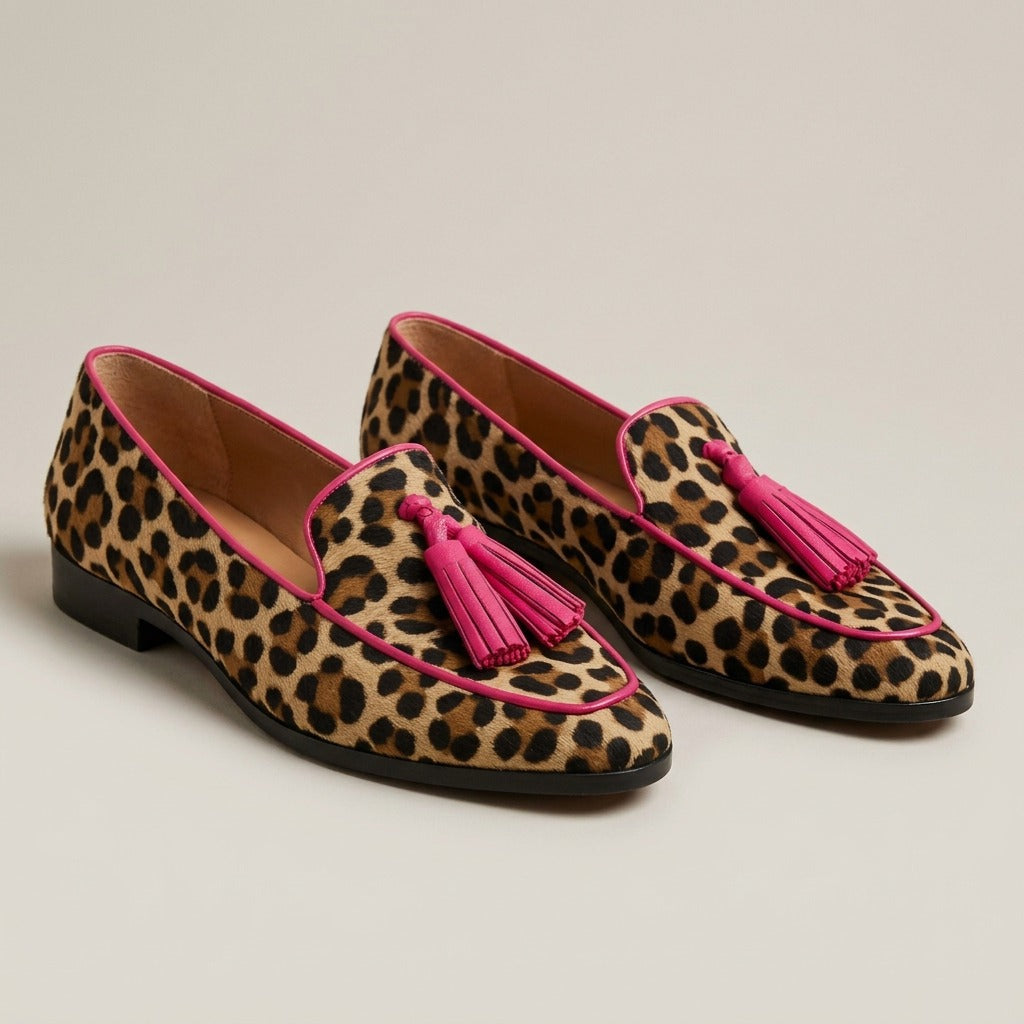 eloise-leopard-print-tassel-loafers-women-s-pink-trim-pointed-loafers 1