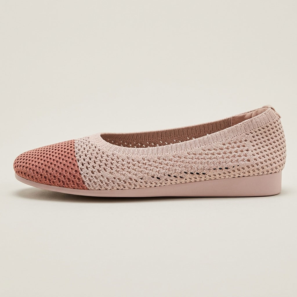 Elsie two-tone knit flat, side view
