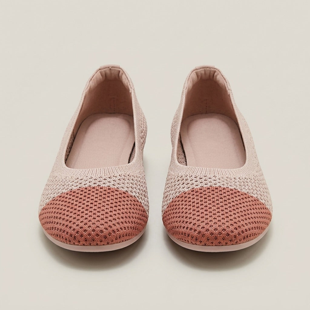 Elsie two-tone knit flats, pair, front view