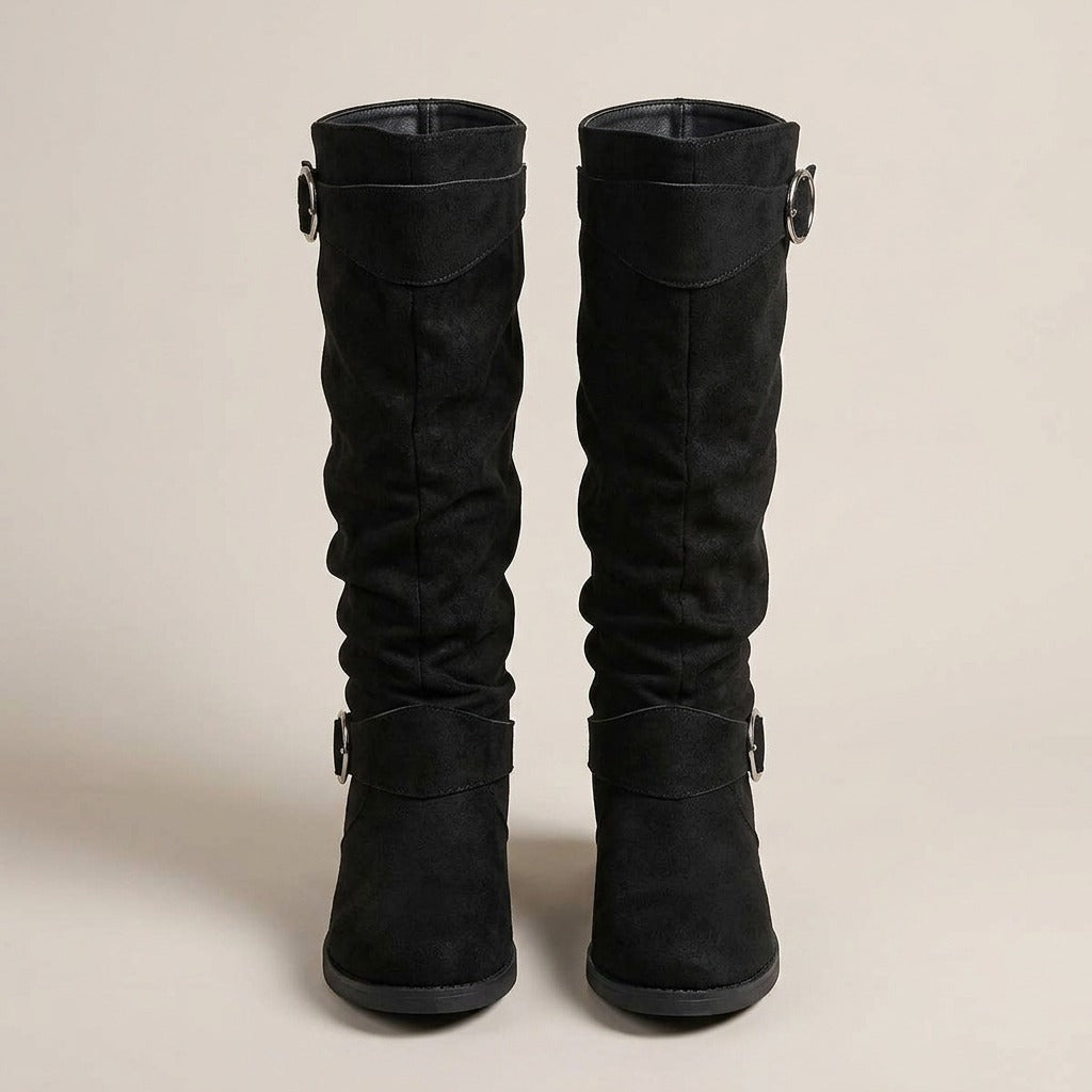 Esme slouch boots, pair, front view