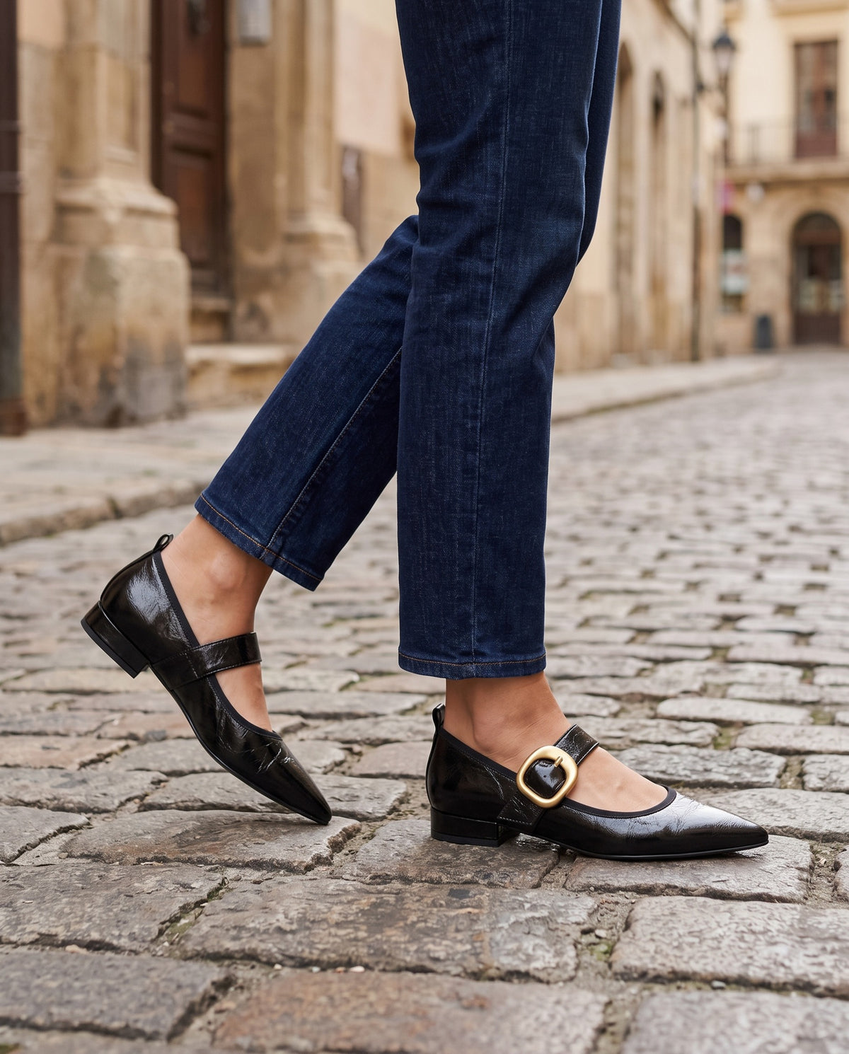 fleur-pointed-toe-buckle-mary-jane-flats-women-s-black-leather-look-low-heel-strap-flats 6