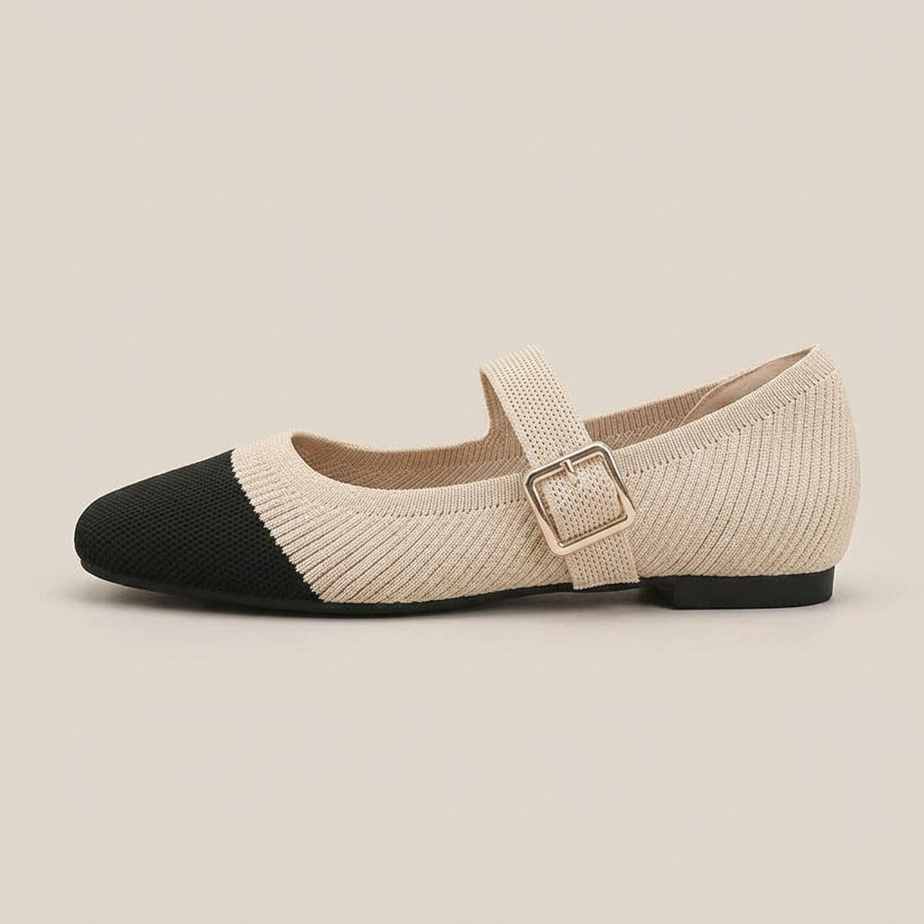 Greta cap-toe Mary Jane flat, side view