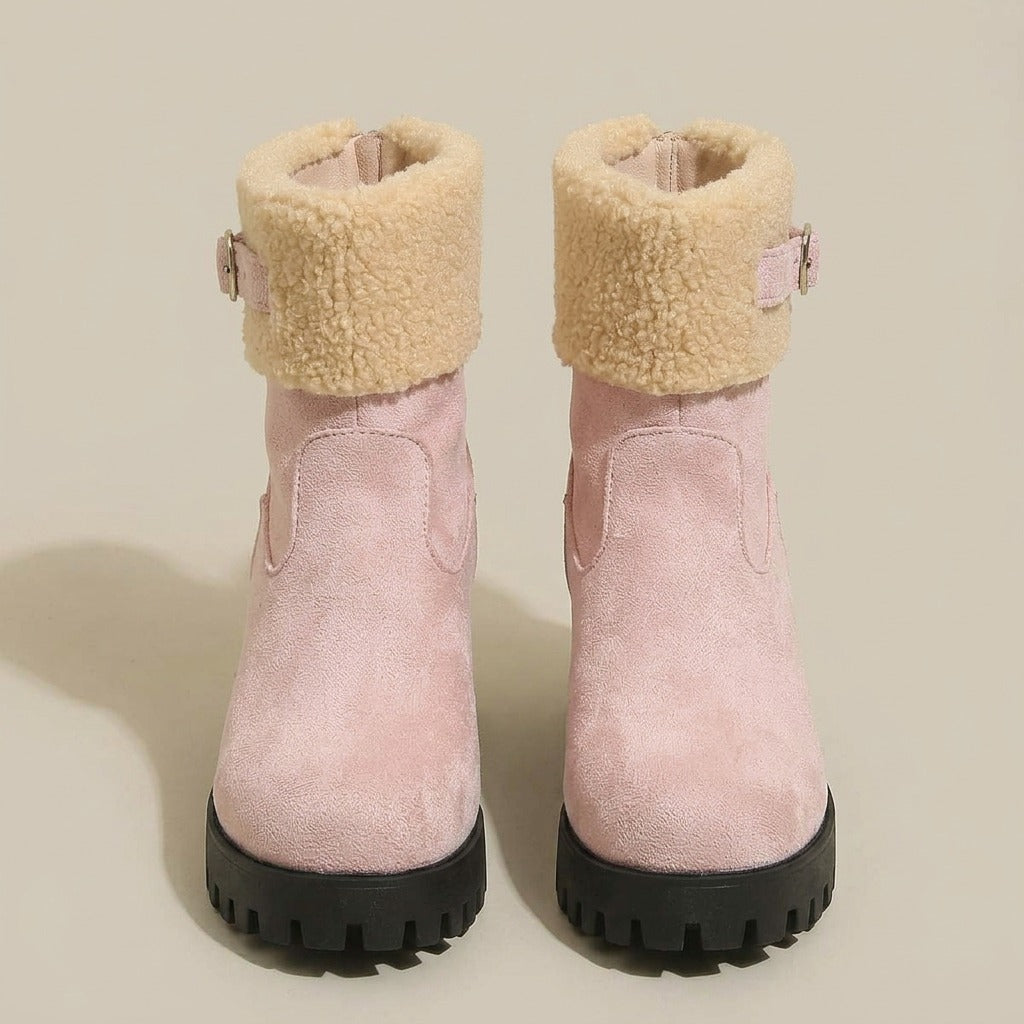 Gwen pink ankle boots, pair, front view