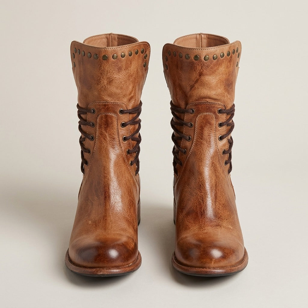 holly-studded-lace-up-boots-women-s-brown-distressed-leather-look-low-block-heel-boots 3