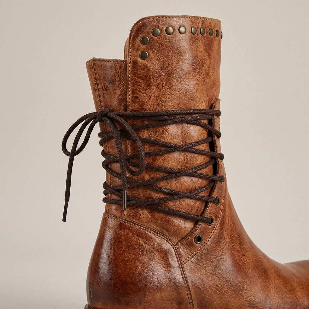holly-studded-lace-up-boots-women-s-brown-distressed-leather-look-low-block-heel-boots 4