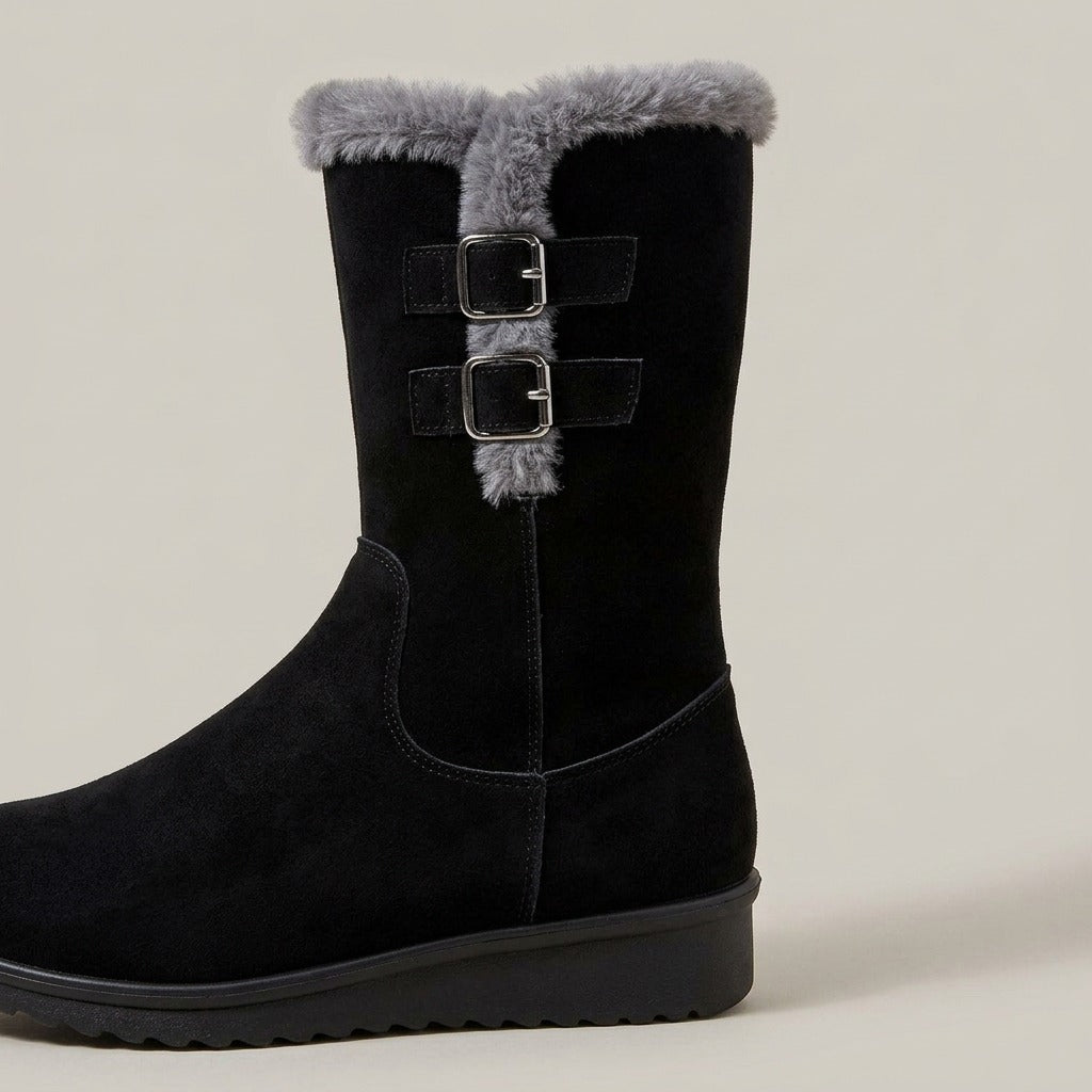 ingrid-buckle-strap-mid-calf-snow-boots-women-s-black-faux-fur-cuff-winter-boots 4