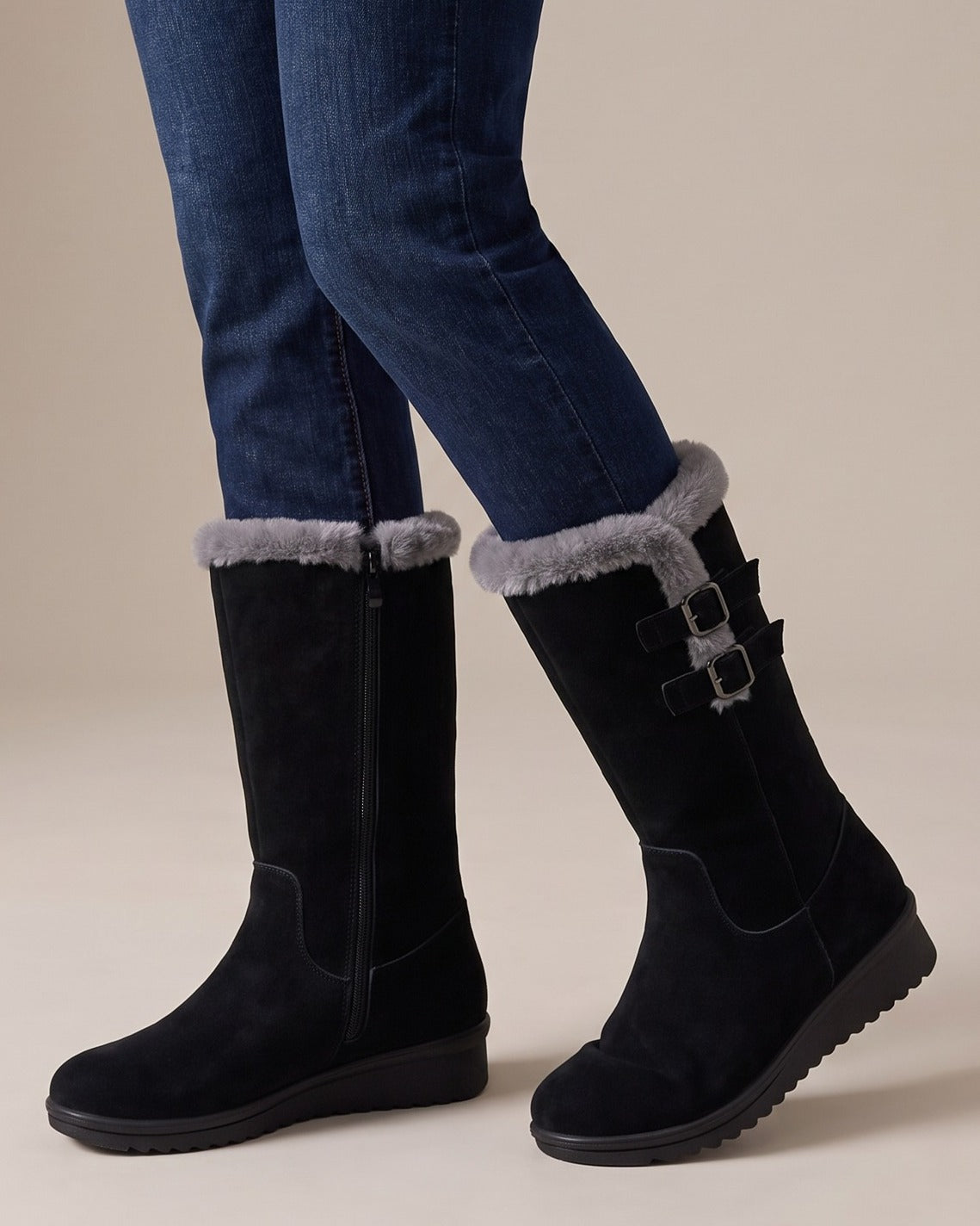 ingrid-buckle-strap-mid-calf-snow-boots-women-s-black-faux-fur-cuff-winter-boots 5