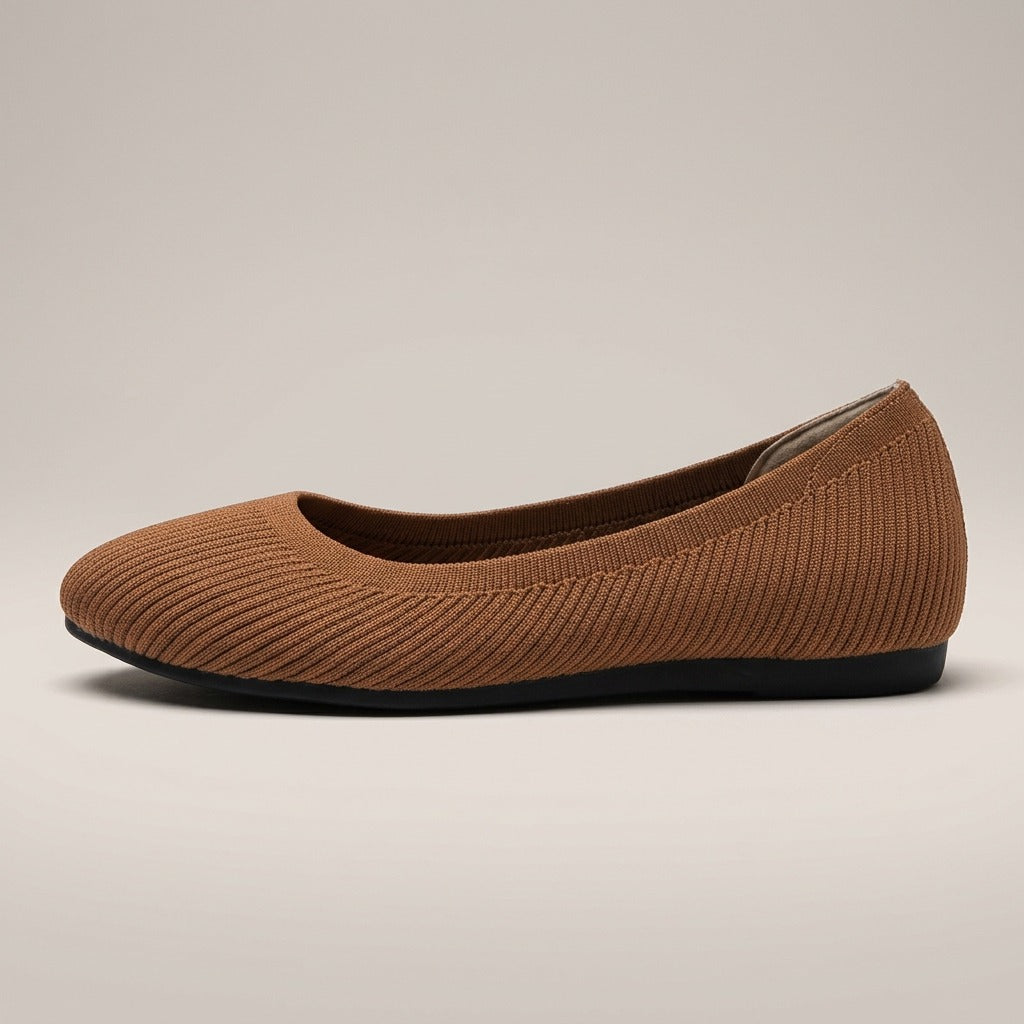 June ribbed knit flat, side view