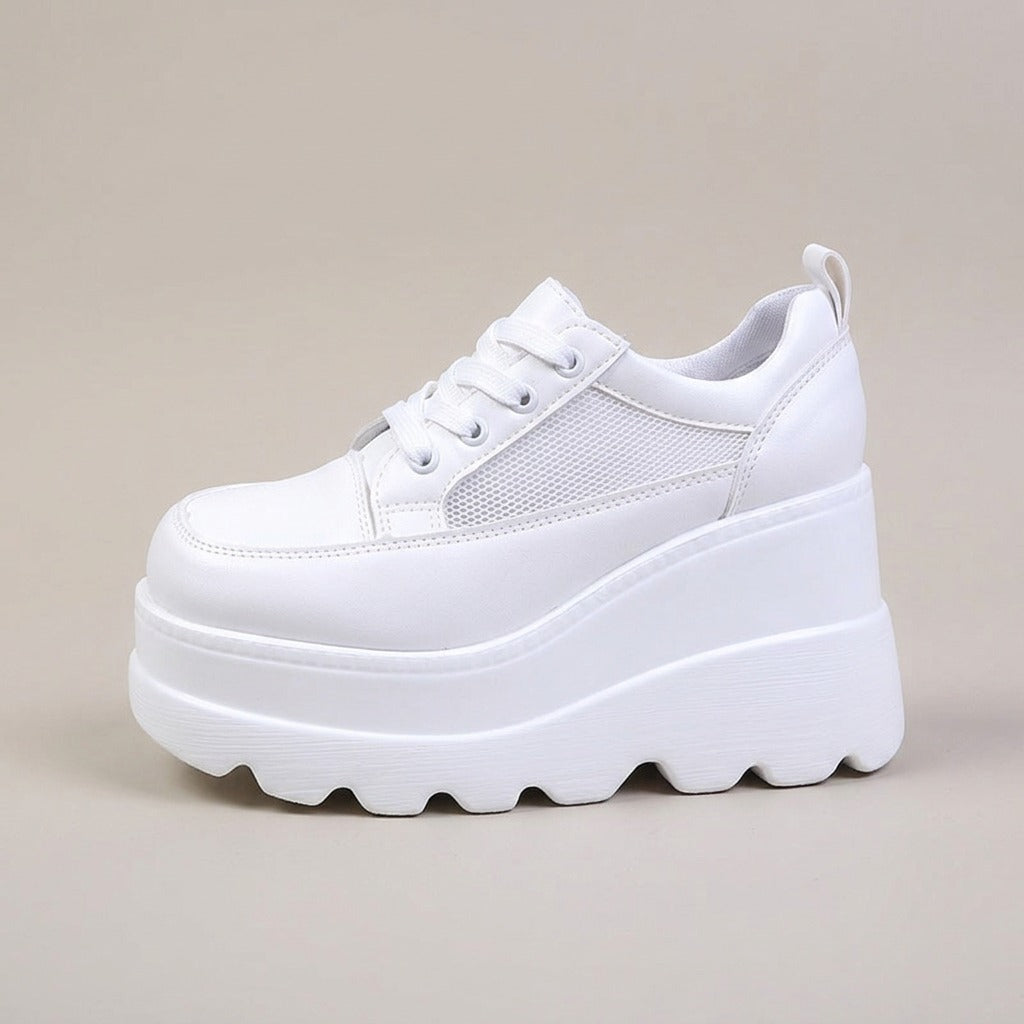 kenzie-chunky-platform-dad-sneakers-women-s-white-lace-up-mesh-panel-sneakers 2