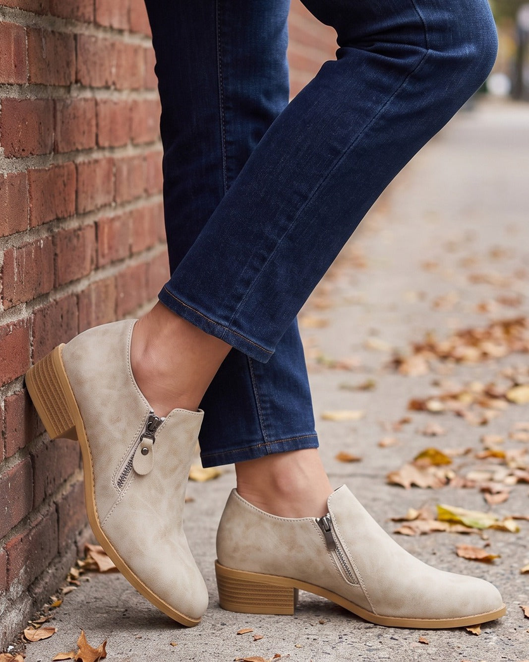 kira-side-zip-block-heel-booties-women-s-beige-distressed-leather-look-ankle-boots 6