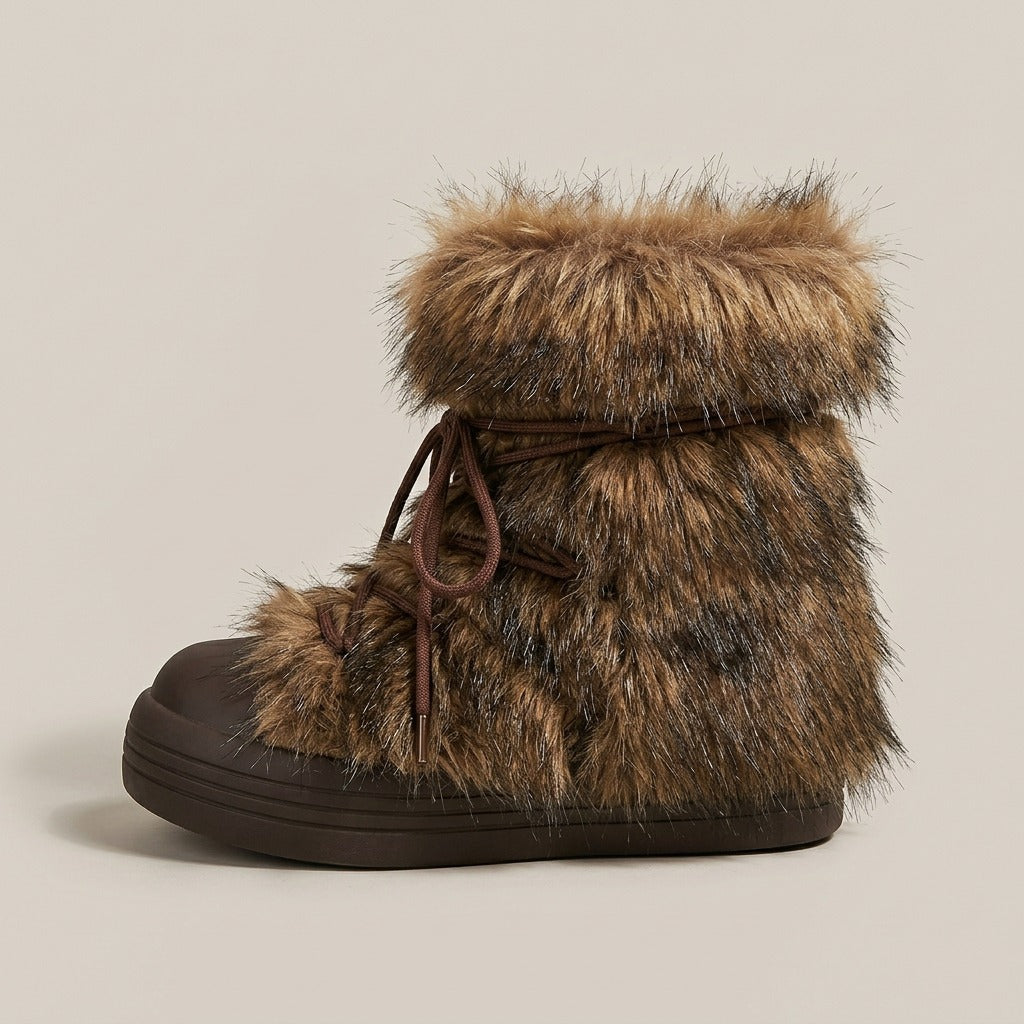 lacey-fuzzy-faux-fur-snow-boots-women-s-brown-lace-up-platform-winter-boots 2