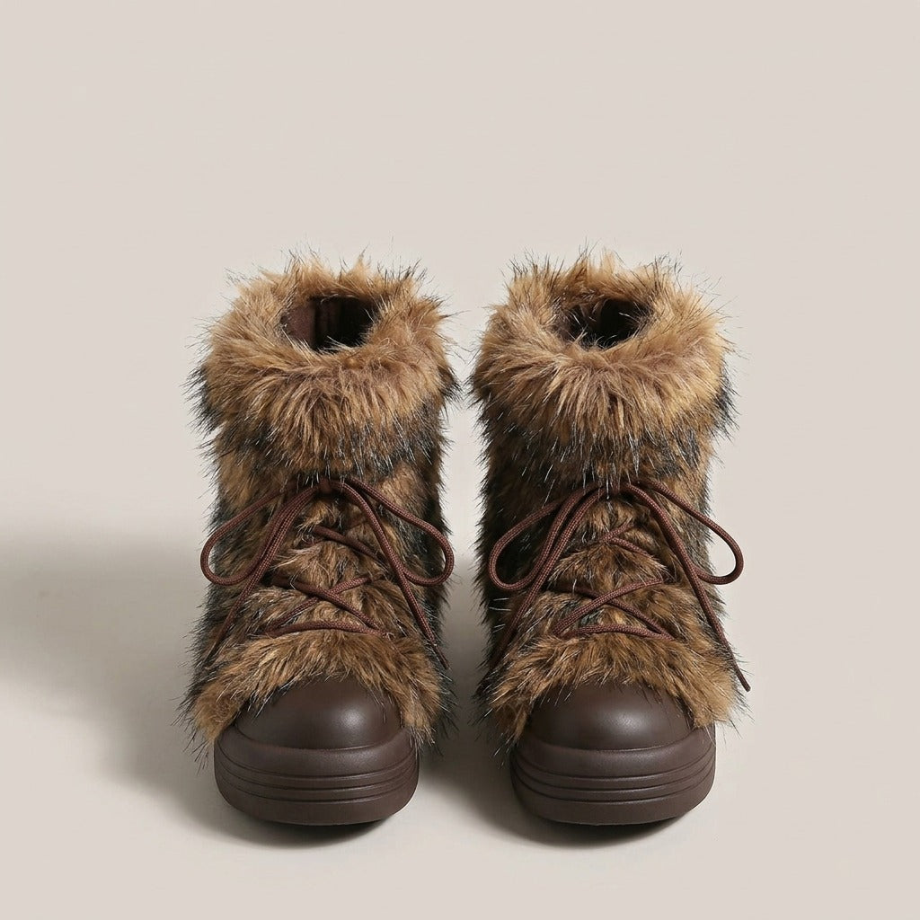 lacey-fuzzy-faux-fur-snow-boots-women-s-brown-lace-up-platform-winter-boots 3