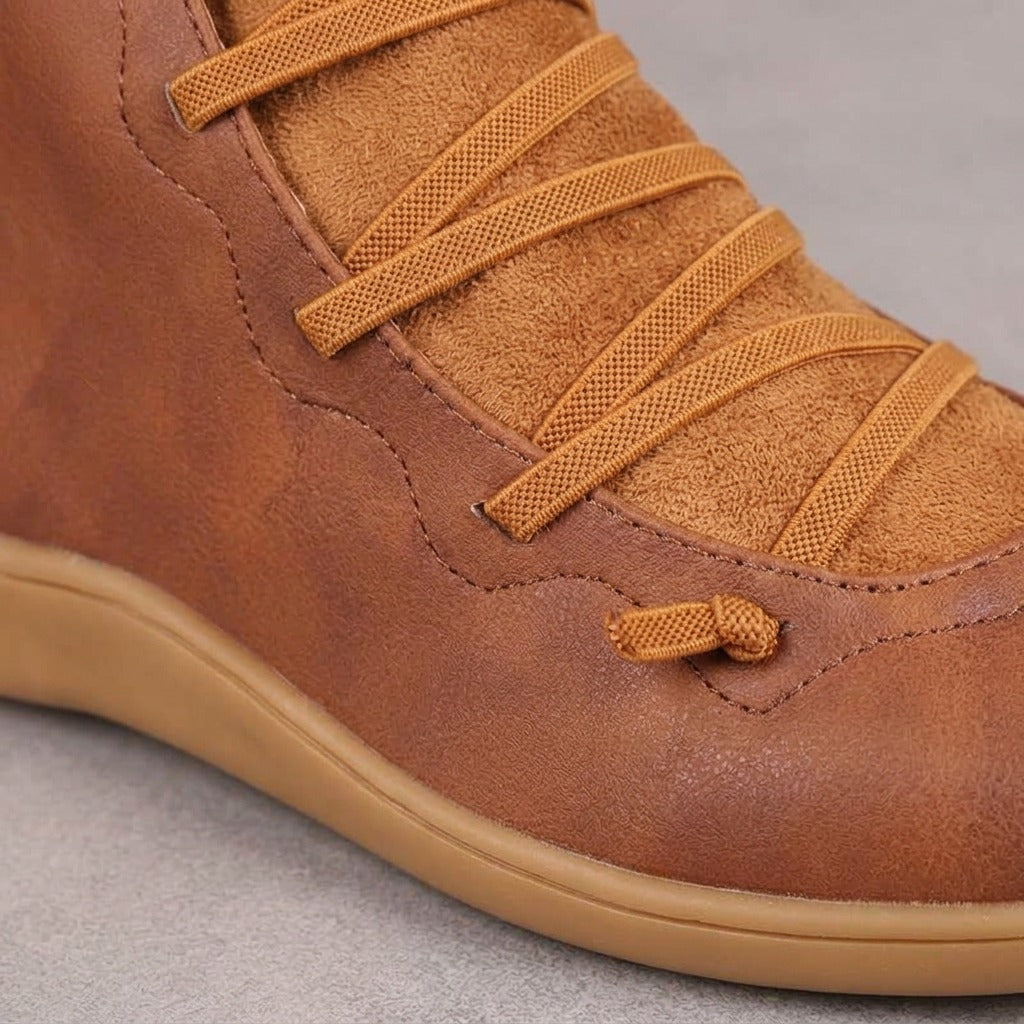 leah-crisscross-lace-flat-ankle-boots-women-s-brown-side-zip-booties 4