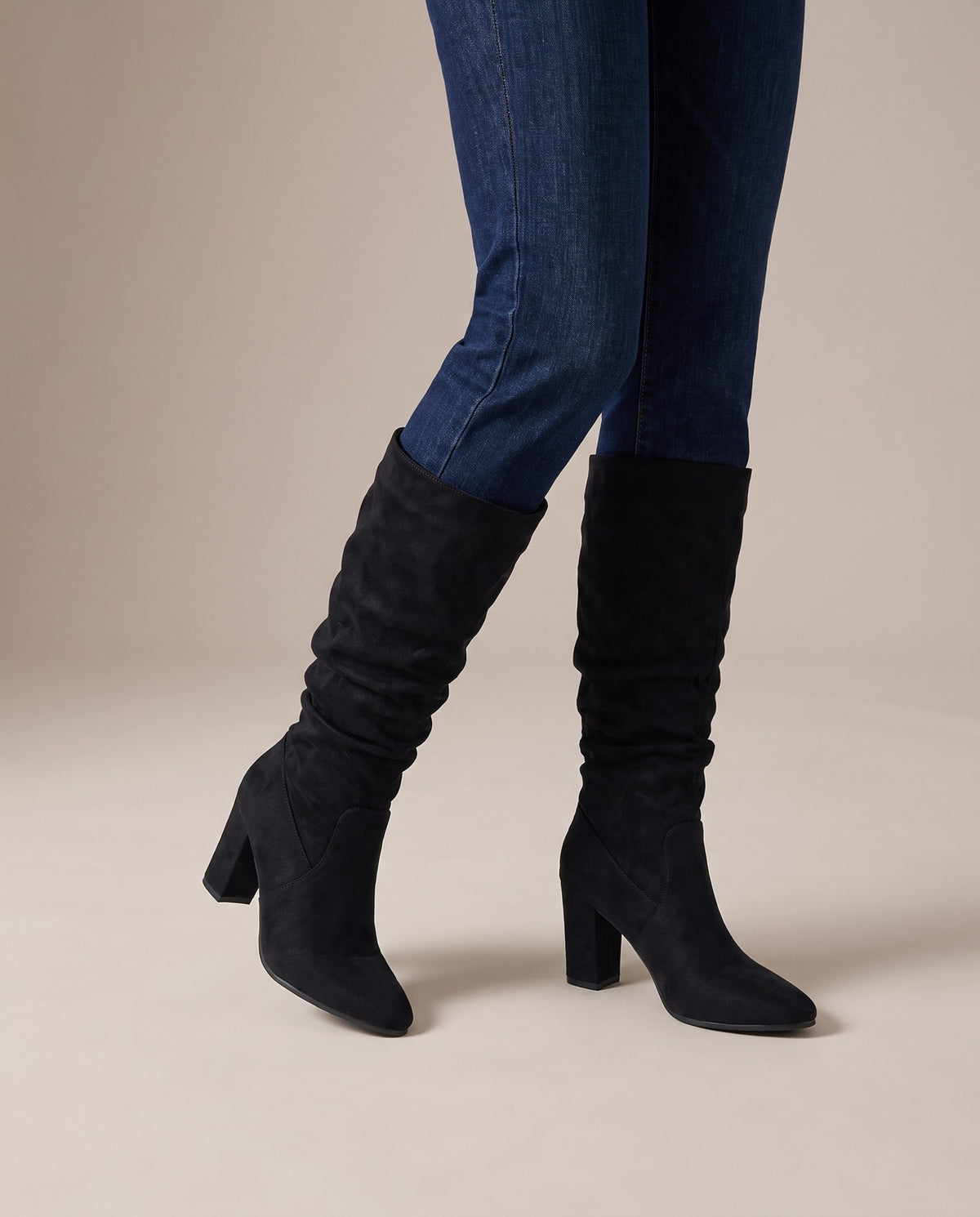 leda-pointed-toe-slouch-knee-high-boots-women-s-black-suede-look-chunky-block-heel-boots 5