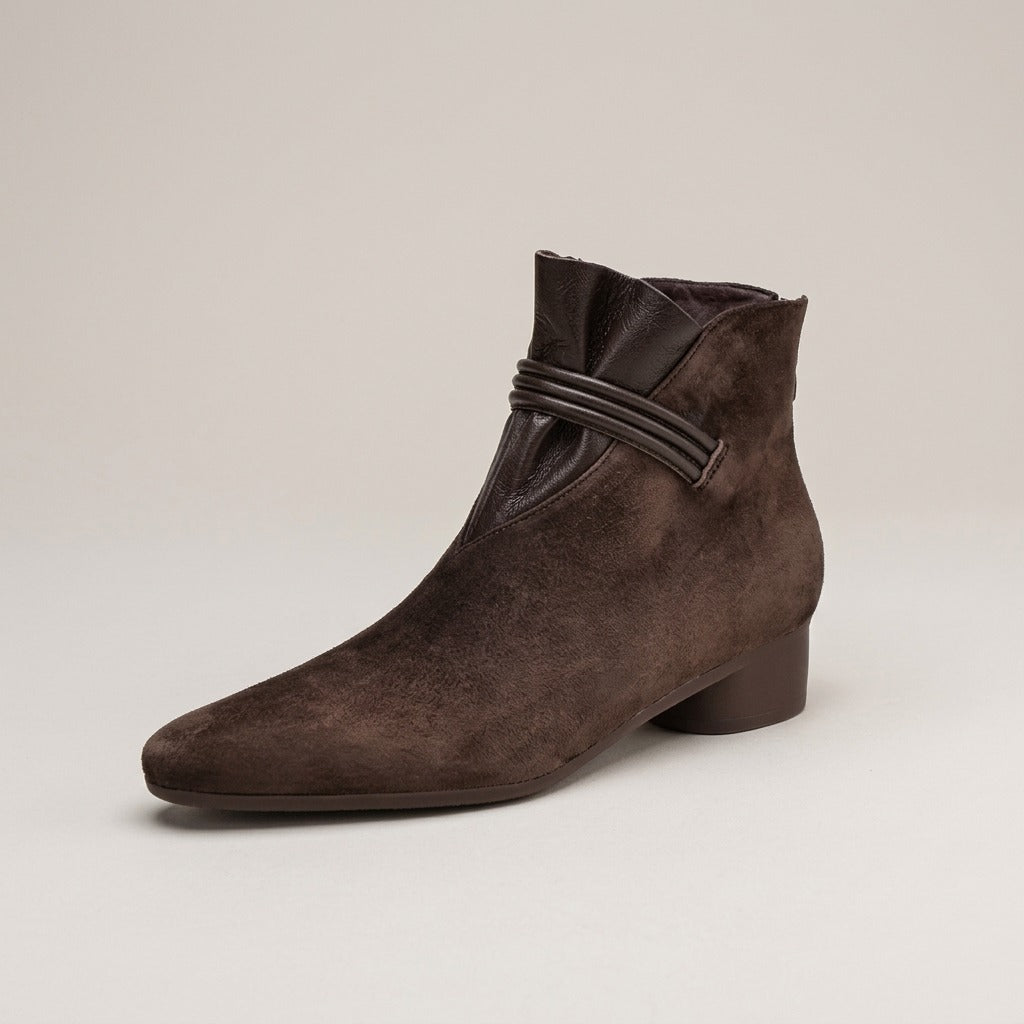 lucille-wrapped-cord-pointed-ankle-boots-women-s-dark-brown-suede-look-back-zip-low-heel-booties 4