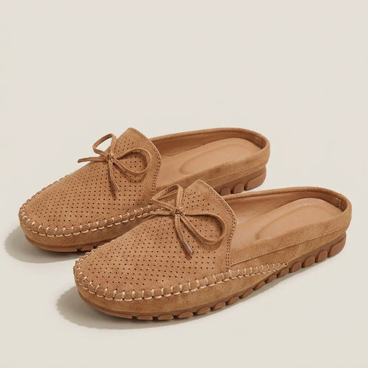 lydia-perforated-backless-loafer-mules-women-s-camel-suede-look-bow-mules 1