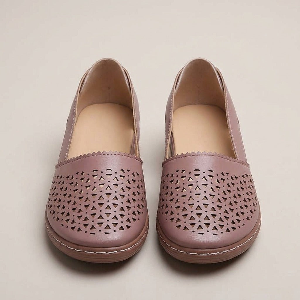 mae-perforated-cutout-slip-on-flats-women-s-pink-leather-look-low-wedge-shoes 3