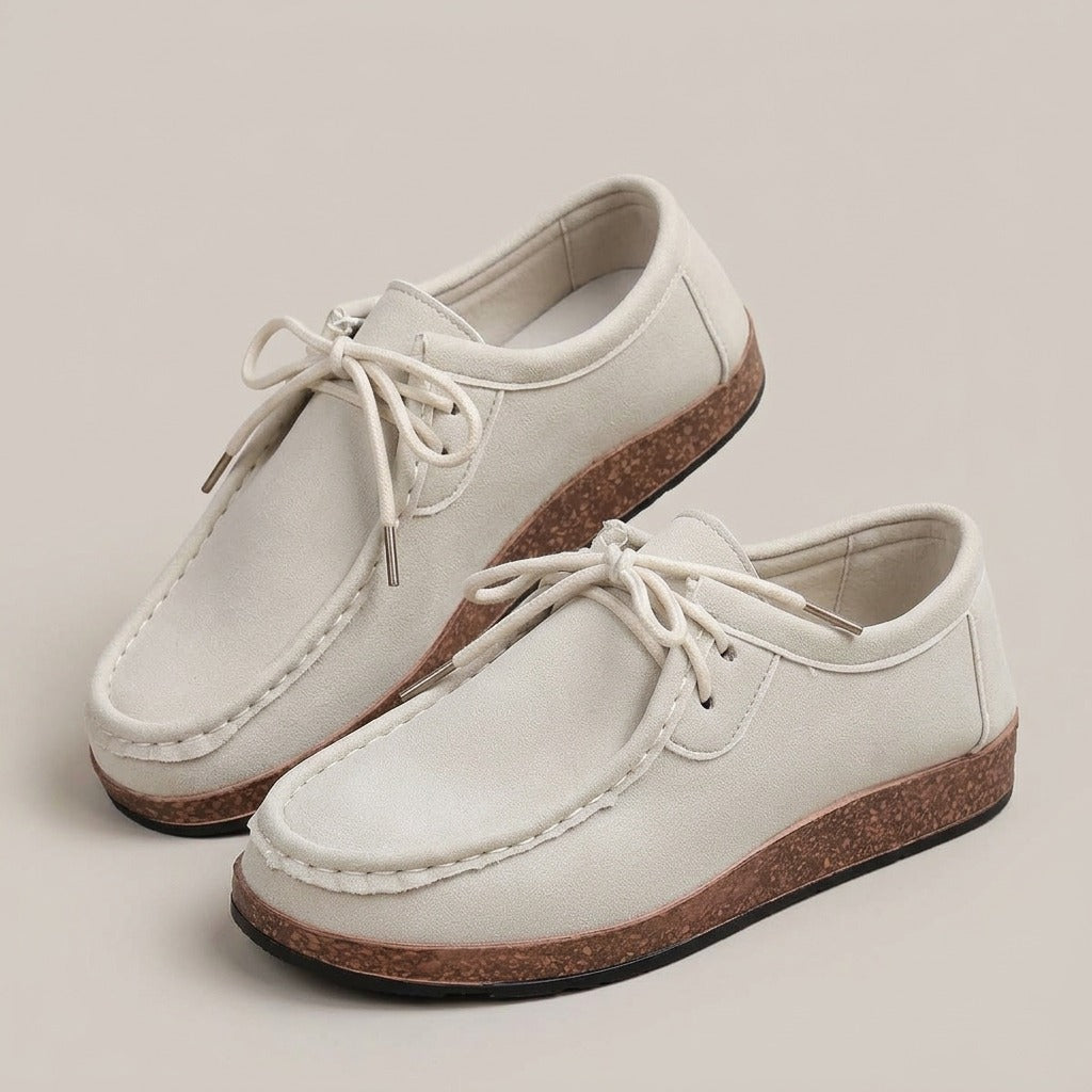 maia-lace-up-moccasin-flats-women-s-cream-suede-look-cork-look-sole-casual-shoes 1