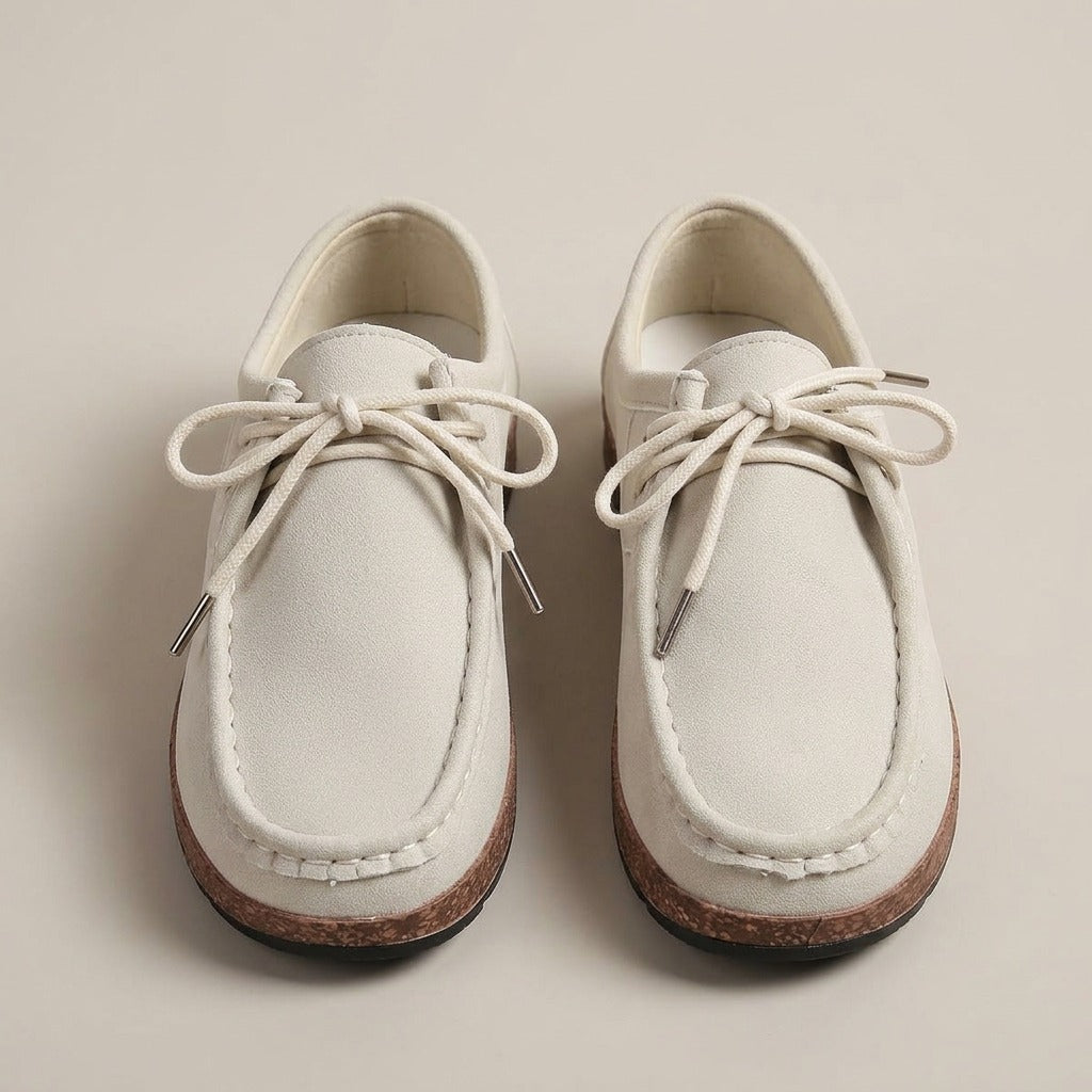 maia-lace-up-moccasin-flats-women-s-cream-suede-look-cork-look-sole-casual-shoes 3