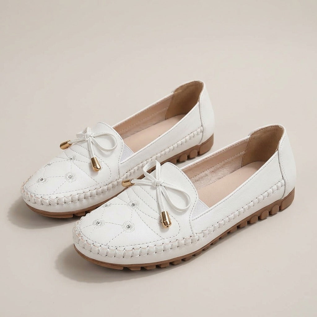 molly-bow-moccasin-loafers-women-s-white-leather-look-embroidered-flat-loafers 1