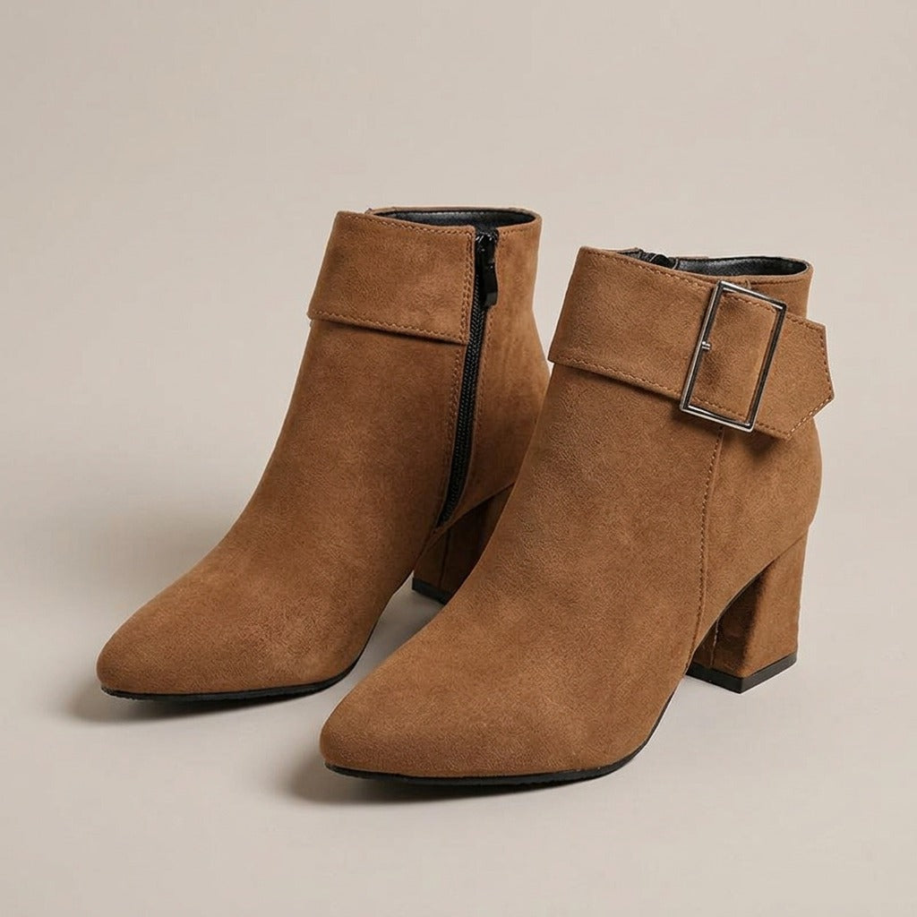 ophelia-buckle-cuff-block-heel-ankle-boots-women-s-camel-suede-look-pointed-toe-booties 1