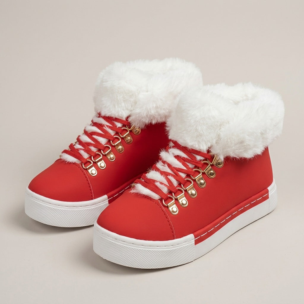 paige-faux-fur-cuff-lace-up-sneaker-boots-women-s-red-platform-winter-boots 1