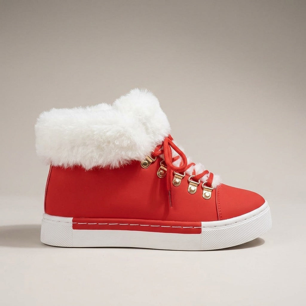 paige-faux-fur-cuff-lace-up-sneaker-boots-women-s-red-platform-winter-boots 2