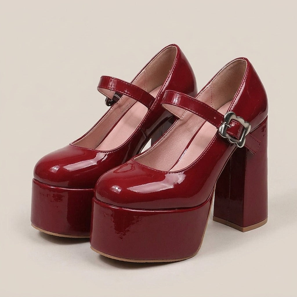 penny-chunky-platform-mary-jane-pumps-women-s-burgundy-patent-look-block-heel-mary-janes 1
