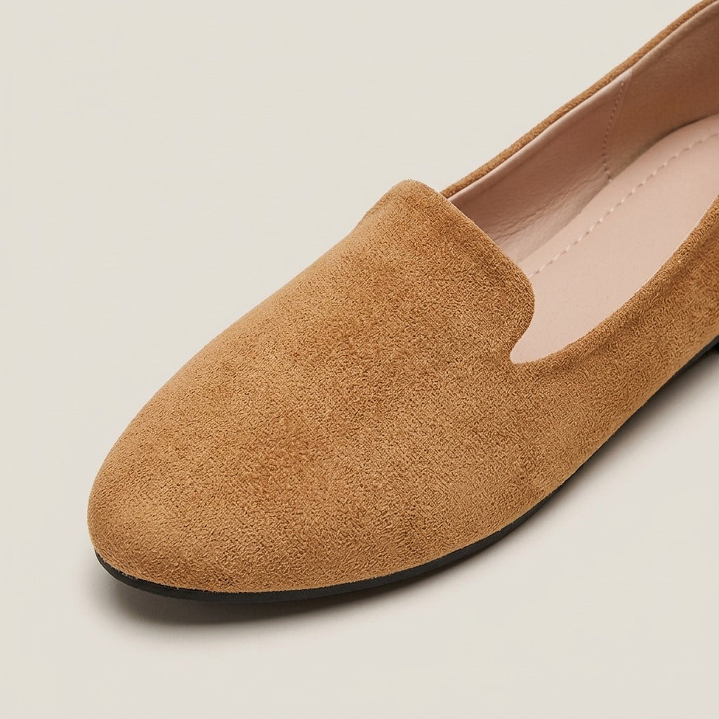 pia-suede-look-pointed-toe-flats-women-s-tan-slip-on-v-cut-loafer-flats 4